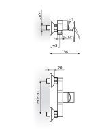 Baterija za tuš kadu bez ručnog tuša Blau Rosan B137100B - Slika 2
