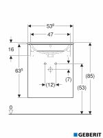 Lavabo sa ormarićem 55cm Selnova Square lava mat Geberit - Slika 2