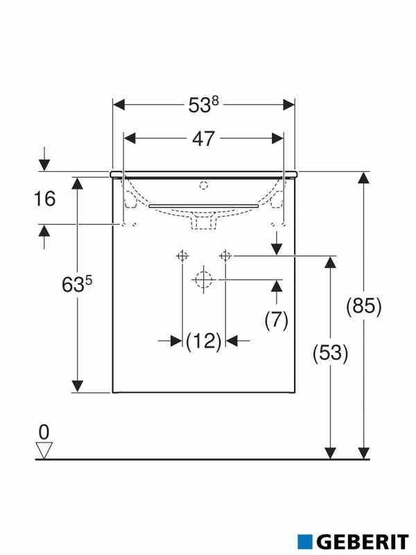 Lavabo sa ormarićem 55cm Selnova Square lava mat Geberit - Slika 2