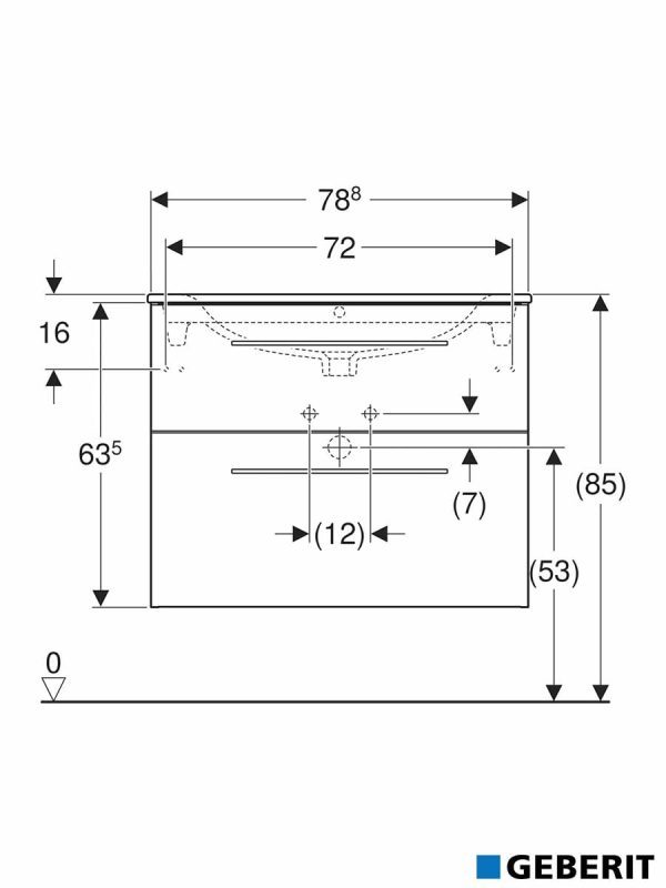 Lavabo sa ormarićem 80cm Selnova Square-2