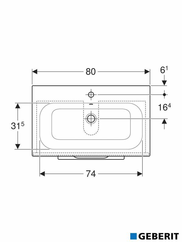 Lavabo sa ormarićem 80cm Selnova Square-3