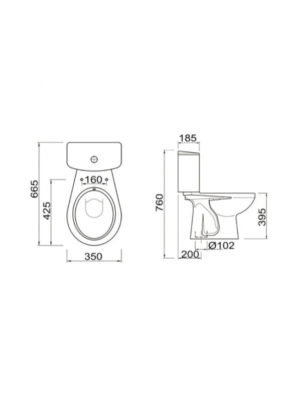 Monoblok simplon sa soft close wc daskom Classic Linni - Slika 2