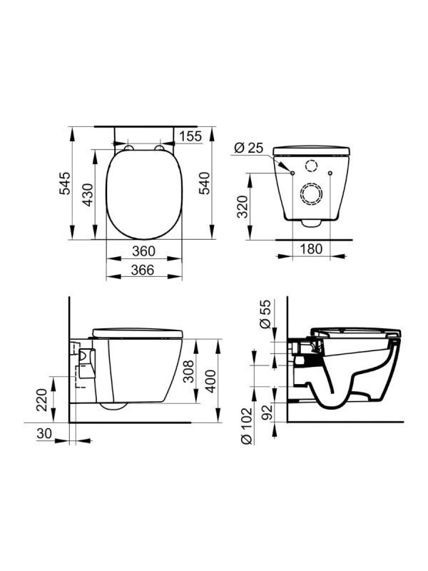 Konzolna wc šolja sa soft close daskom Connect