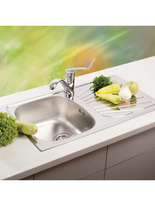 Metalac inox usadna sudopera Luna Flex ø90 77x43,5cm jednodelna - Slika 2