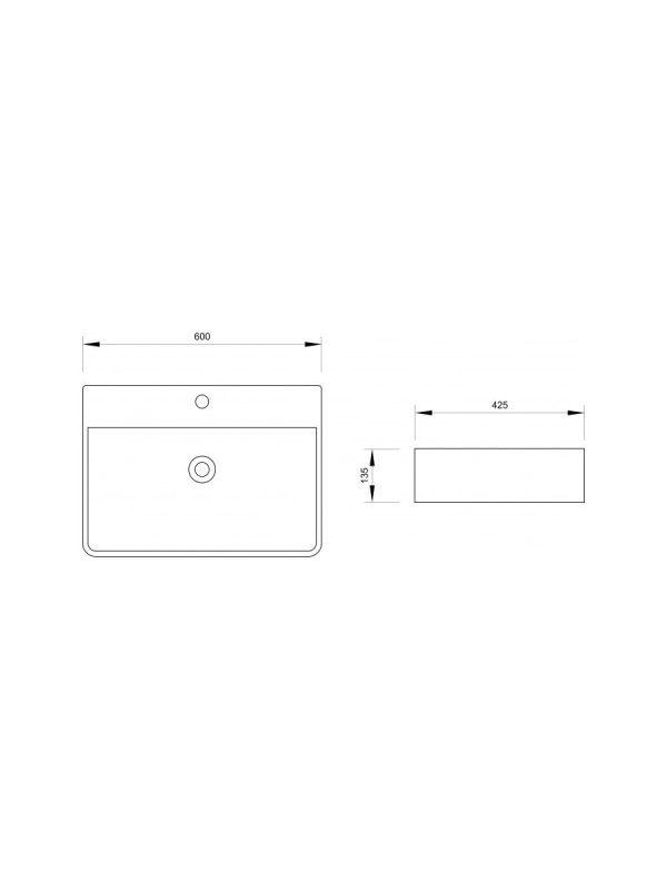 Nadgradni lavabo 60x42,5cm crni mat Minotti - Slika 2