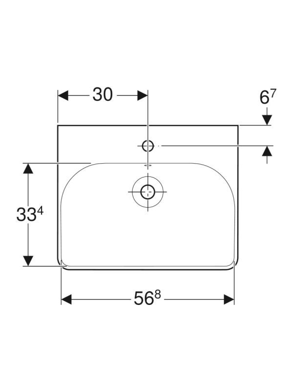 Lavabo Smyle Square Geberit 60x48cm - Slika 5