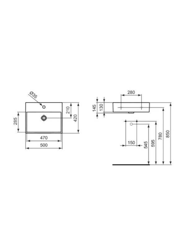 Lavabo Strada Ideal Standard 50x42cm - Slika 2