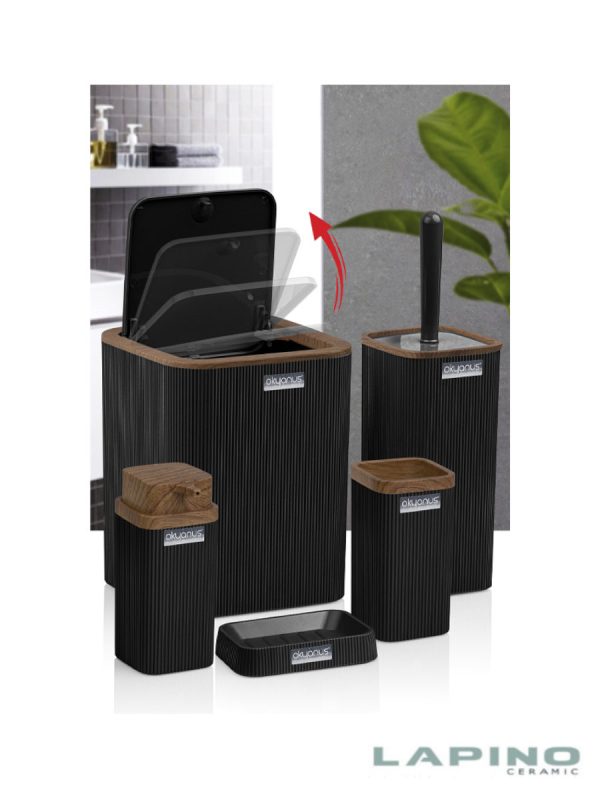 Kupatilska galanterija 5u1 Lapino crna OKY-461-3-S - Slika 2