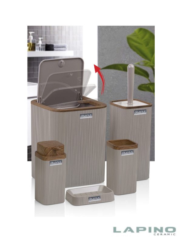 Kupatilska galanterija 5u1 Lapino braon OKY-461-3-K - Slika 2