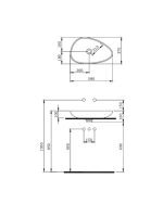 Lavabo nadgradni mandarina žuta Etna Bocchi 58x37cm - Slika 2