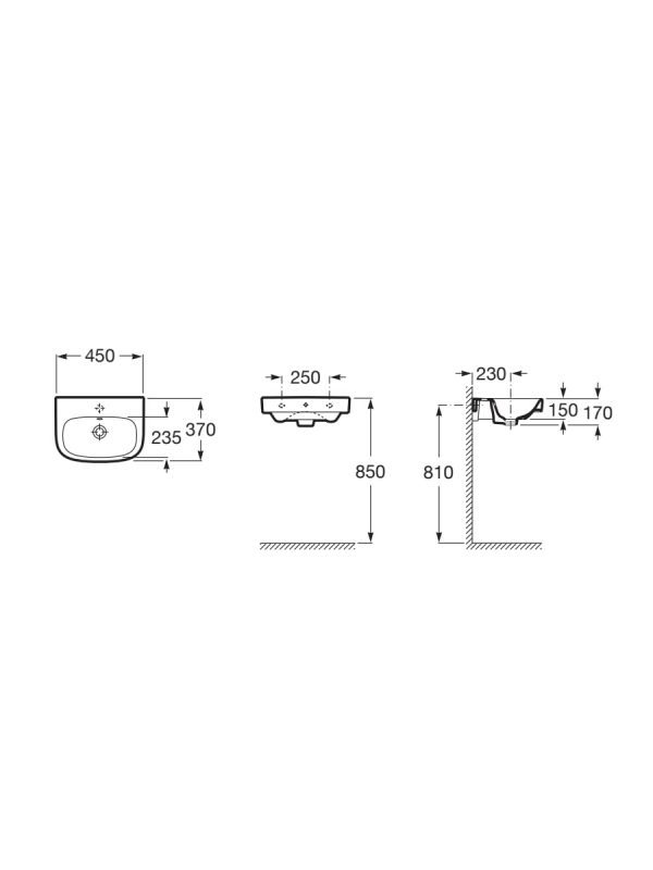 Lavabo Debba 45x37cm Roca - Slika 2
