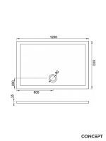 Tuš kada ugradna slim 120x80cm Solilux Concept C-11-1280 - Slika 2