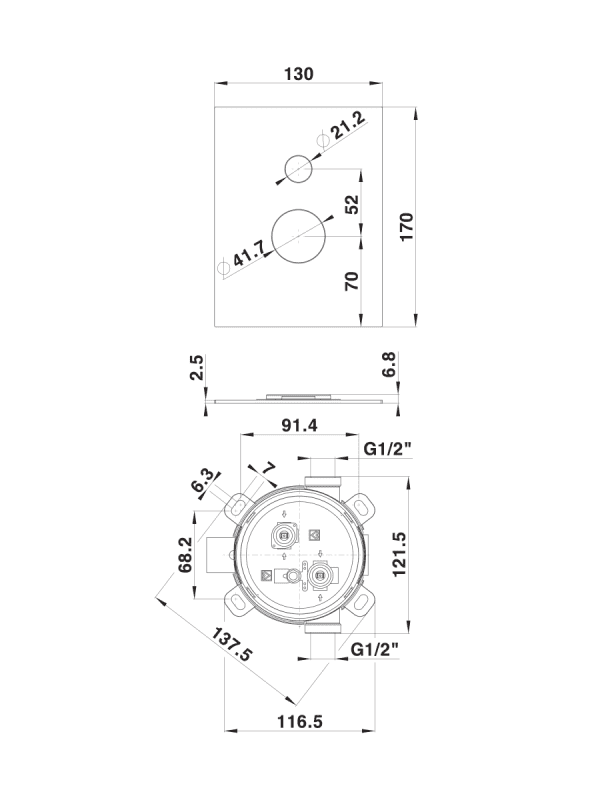 Ugradna baterija za kadu SQ Black q91B 00362B Herz - Slika 2
