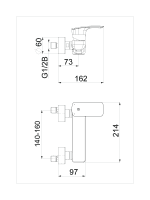Baterija za tuš kadu Elite Black e40B 00485B Herz - Slika 2