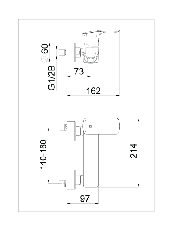 Baterija za tuš kadu Elite Black e40B 00485B Herz - Slika 2