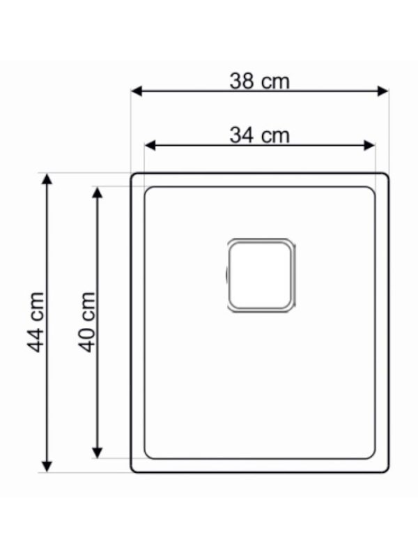Podgradna sudopera Laweo AS 353 inox 9x9cm 38x44cm - Slika 2