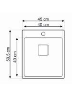 Ugradna sudopera Laweo AS 381 inox 9x9cm 45x50,5cm - Slika 2