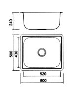 Ugradna sudopera Boloco BL 613 inox ø90 60x50cm - Slika 2
