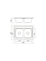 Nasadna sudopera Boloco BL 835 inox ø60 80x60cm - Slika 2