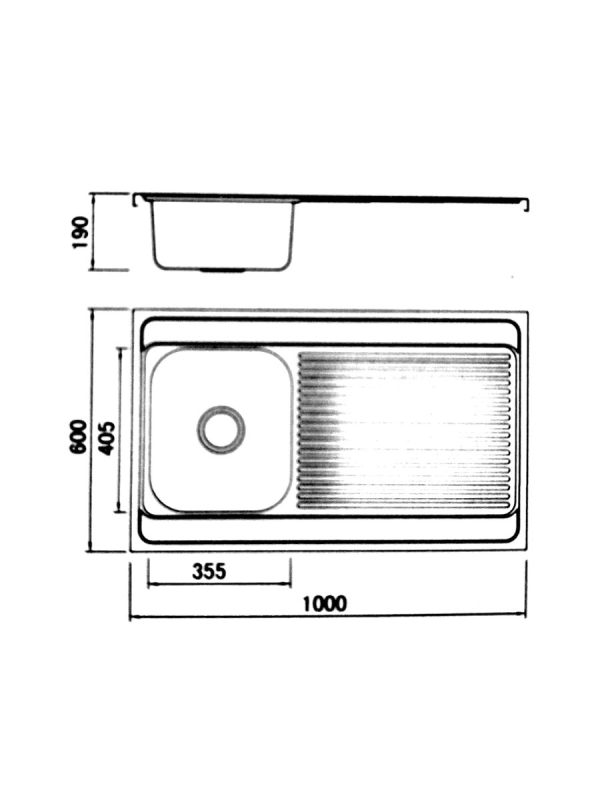 Nasadna sudopera Boloco BL 852 inox ø60 100x60cm - Slika 2