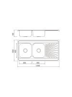 Nasadna sudopera Boloco BL 853 inox ø60 120x60cm - Slika 2