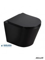 Konzolna-rimless wc šolja-crna sa daskom Pure