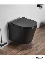 Konzolna-rimless wc šolja-crna sa daskom Pure -3