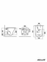 Konzolna-rimless wc šolja-crna sa daskom Perla-2