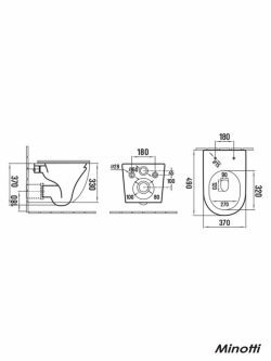Konzolna-rimless wc šolja-crna sa daskom Perla-2