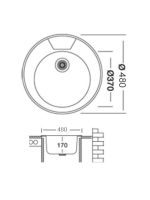 Ugradna sudopera Livinox EC 145 Dekor inox ø90 48cm - Slika 2