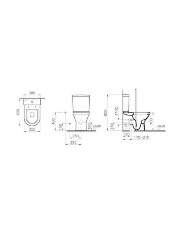 Monoblok S50 Vitra BTW sa softclose wc daskom SVS53 - Slika 2