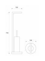 Wc četka sa držačem toalet papira hrom TU-02 Minotti - Slika 3
