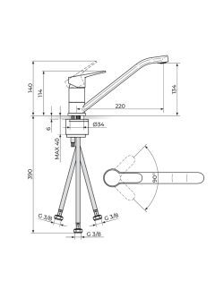 Baterija za sudoperu sa 3 cevi-Rosan-B138103 1