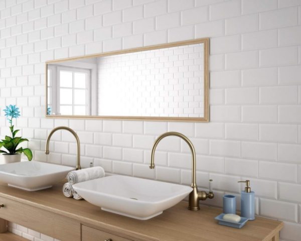 Pločica Monocolor Blanco Biselado Mate 10x20cm 1