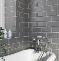 Pločica Monocolor Plata Biselado Brillo 10x20cm 1