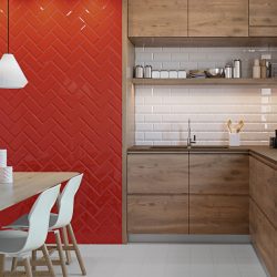 Pločica Monocolor Rojo Biselado Brillo 10x20cm 1