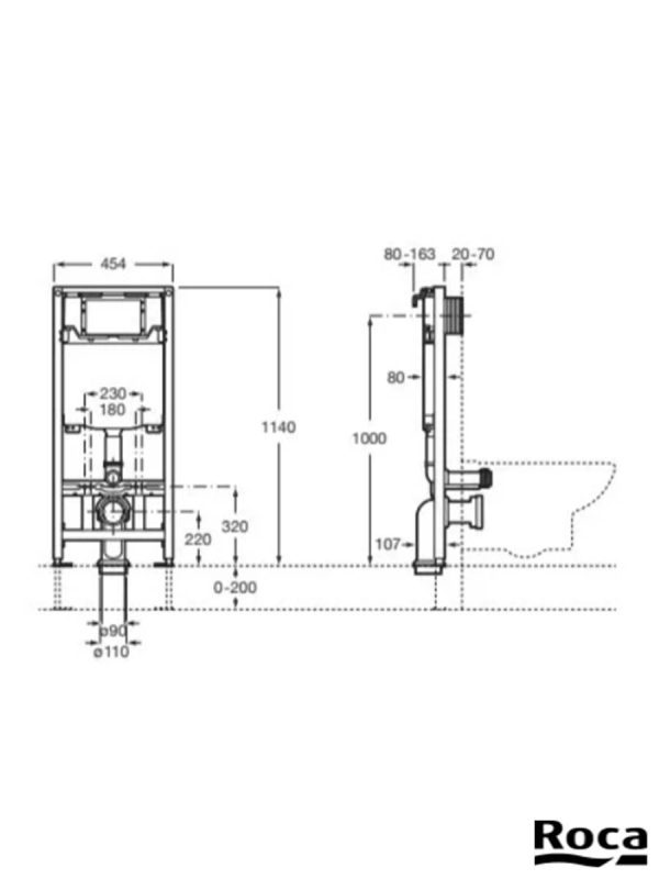 Komplet ugradni vodokotlić taster Roca A8900900A0-4