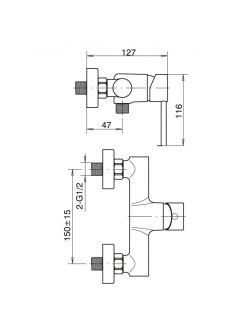 Baterija za tuš kadu 6113B Minotti 1,