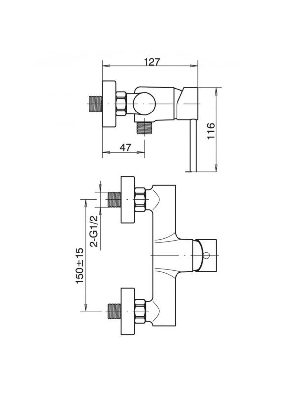 Baterija za tuš kadu 6113B Minotti 1,