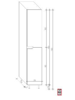 Ormarić City Tower Artteon 35x190cm bela-2