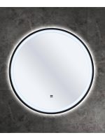 Okruglo led ogledalo crni-ram 60x60 Quartz-Ker-2