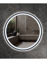 Okruglo led ogledalo crni-ram 60x60 Quartz-Ker-3