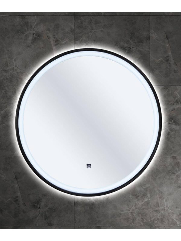 Okruglo led ogledalo crni-ram 60x60 Quartz-Ker-2