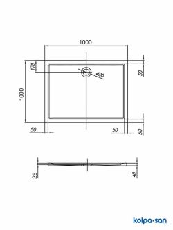 Kolpa-san tuš kada Flamenco 100x100cm ugradna-2