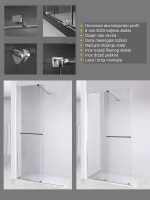 Paravan walk-in klizni 100x195cm Quartz-Ker-2
