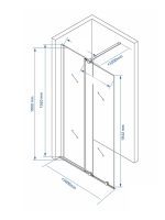 Paravan walk-in klizni 100x195cm Quartz-Ker-3