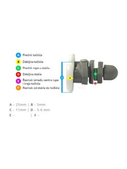 Jednodelni točkić za tuš kabine-gornji-LUX3G 1