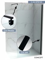 Walk-in paravan crni Project ​Concept 100x200cm-2