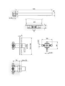 Ugradna baterija termostatska Rosan 2T31201B 1