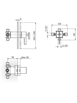 Ugradna baterija termostatska Rosan 2T31901B 1
